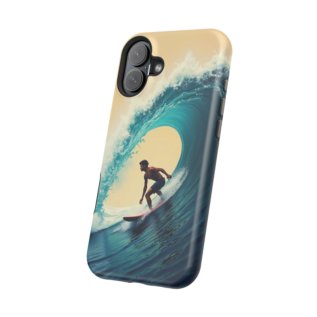 Surfer Riding a Wave iPhone Case — Magnetic Impact-Resistant - Magnolia Wild SC