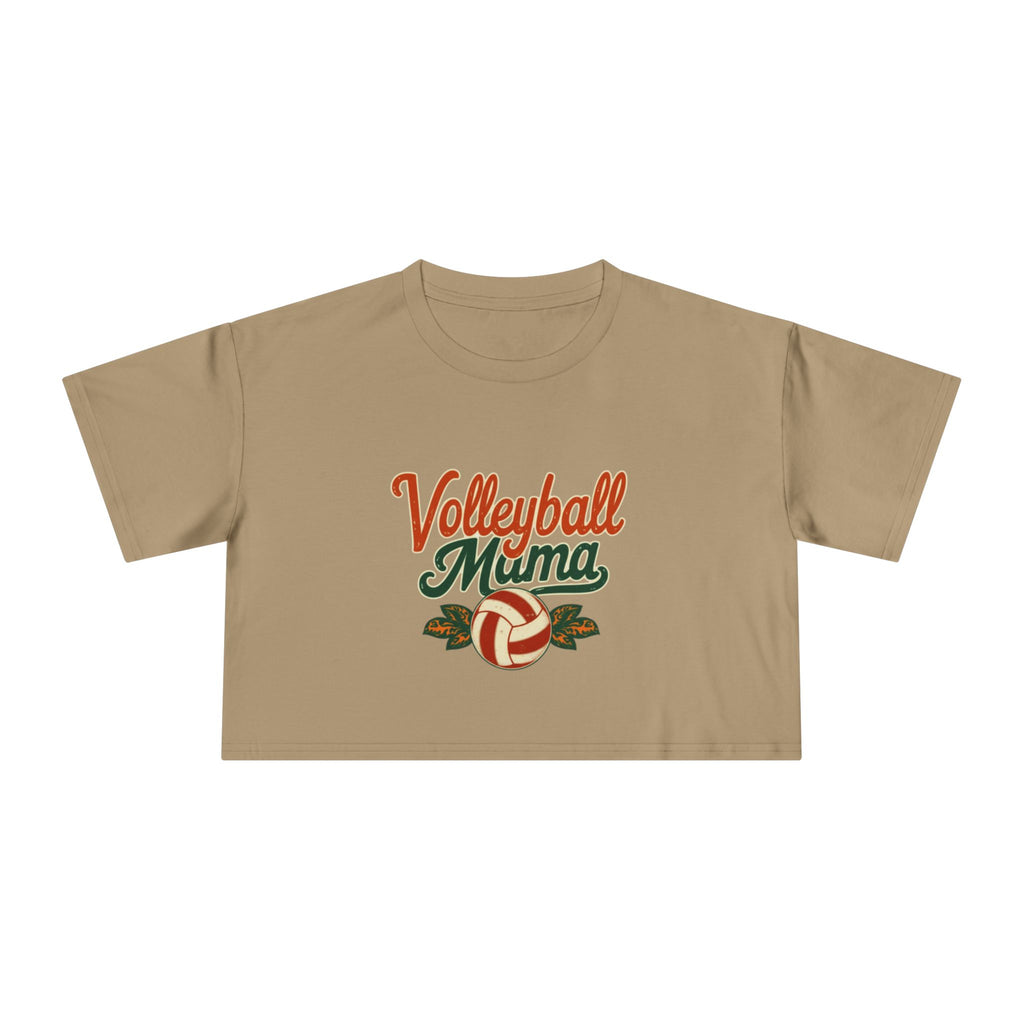 Volleyball Mama Crop Tee | Retro Volleyball Graphic, Mom Sports Top - Magnolia Wild SC