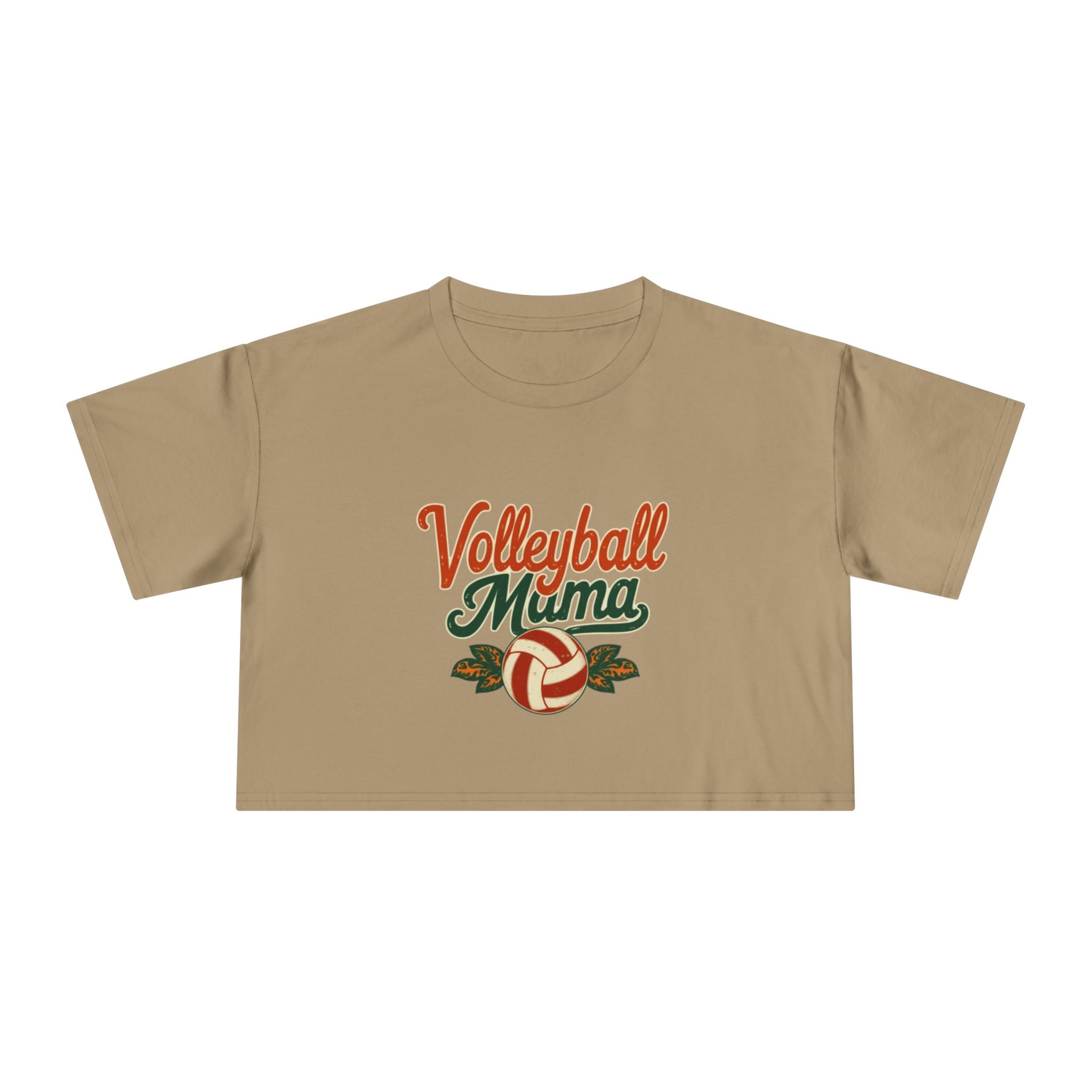 Volleyball Mama Crop Tee | Retro Volleyball Graphic, Mom Sports Top - Magnolia Wild SC