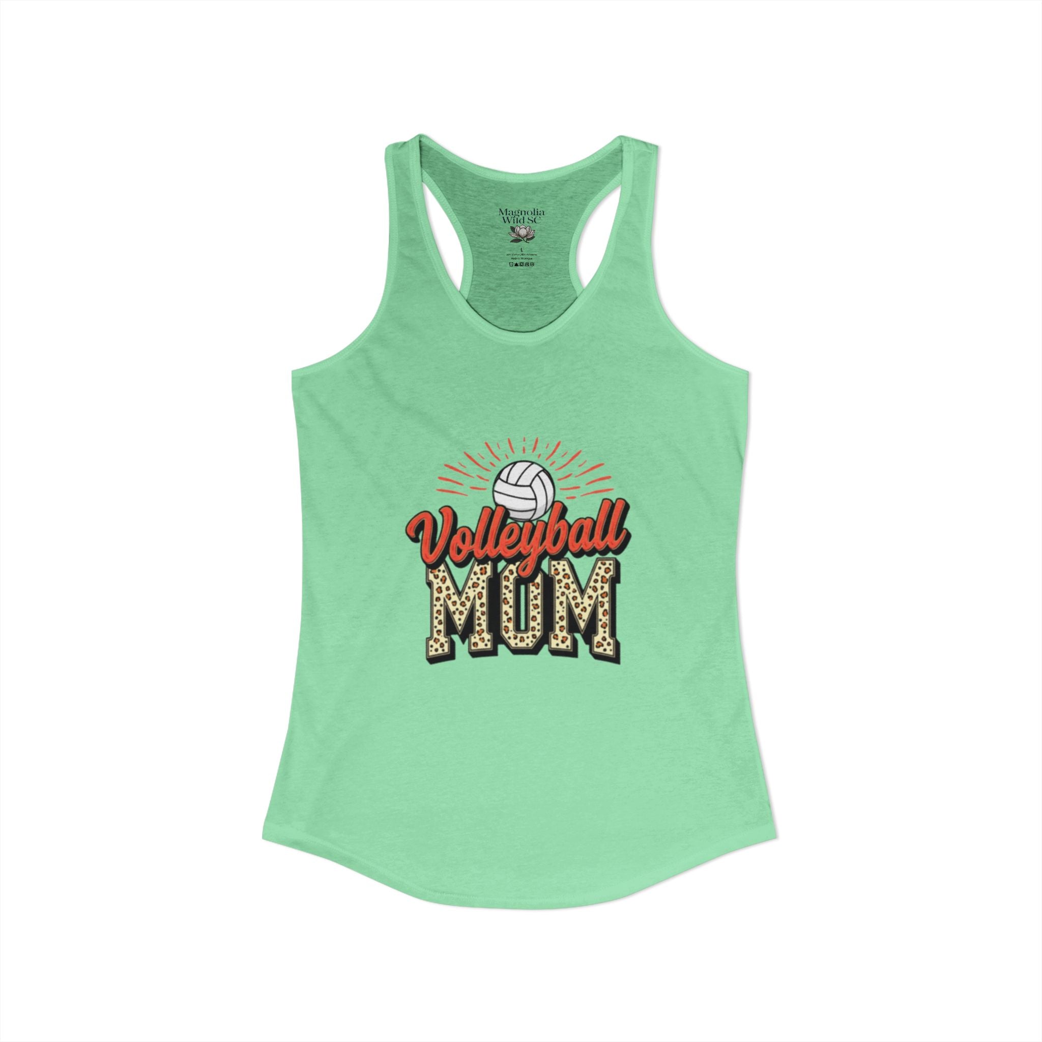 Volleyball Mom Racerback Tank – Personalized Name & Number Option | Lightweight Women’s Volleyball Tank Top - Magnolia Wild SC