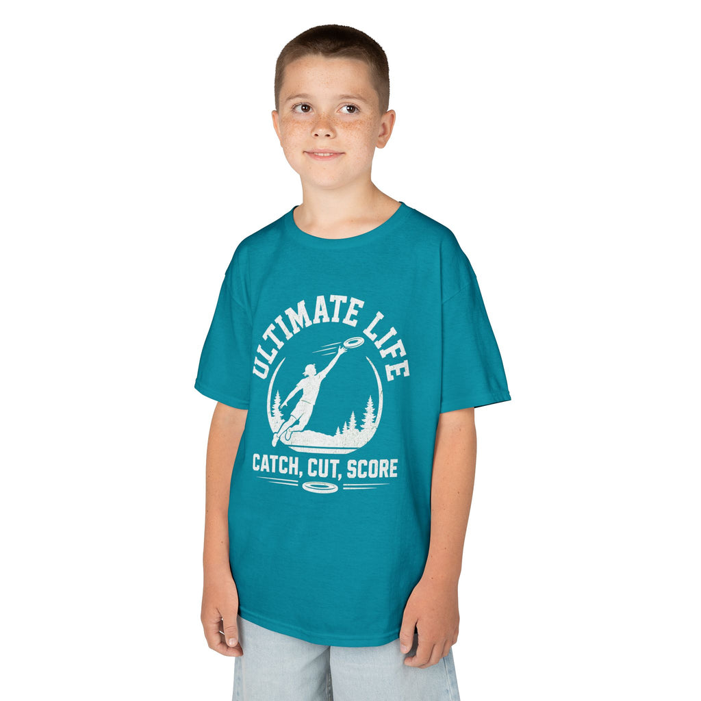 Ultimate Life Kids Tee — “Catch, Cut, Score” Ultimate Frisbee Youth Shirt - Magnolia Wild SC