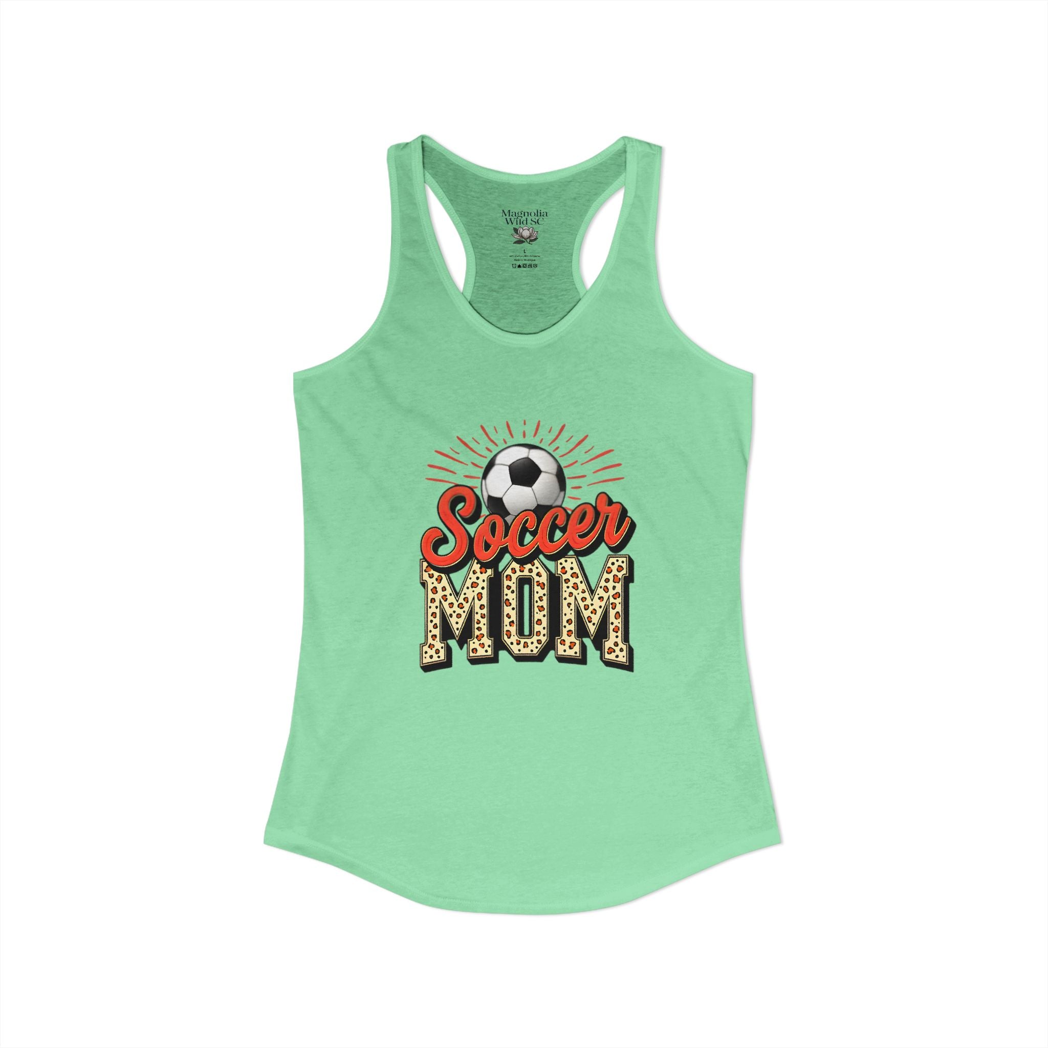 Soccer Mom Racerback Tank – Personalized Name & Number Option | Lightweight Women’s Soccer Tank Top - Magnolia Wild SC