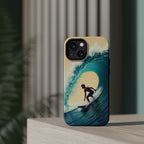 Surfer Riding a Wave iPhone Case — Magnetic Impact-Resistant - Magnolia Wild SC