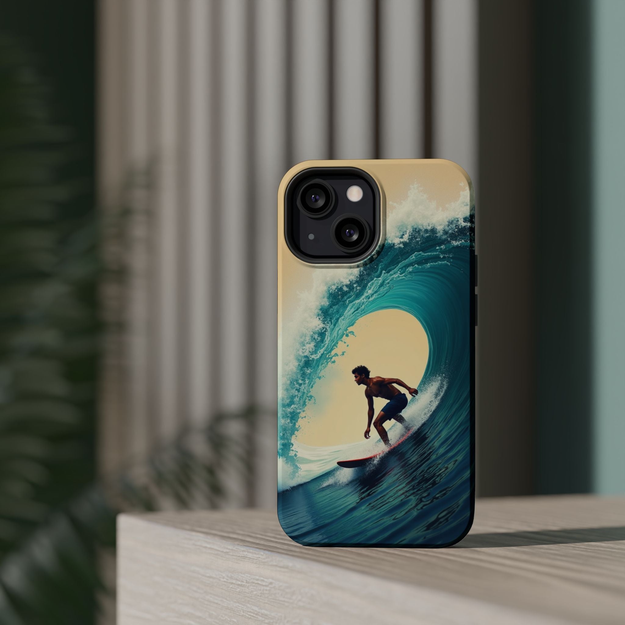 Surfer Riding a Wave iPhone Case — Magnetic Impact-Resistant - Magnolia Wild SC
