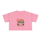 Cycling Mama Crop Tee — Retro Cycling Graphic - Magnolia Wild SC