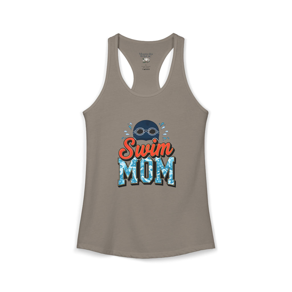 Swim Mom Racerback Tank – Personalized Name & Number Option | Lightweight Women’s Swim Tank Top - Magnolia Wild SC