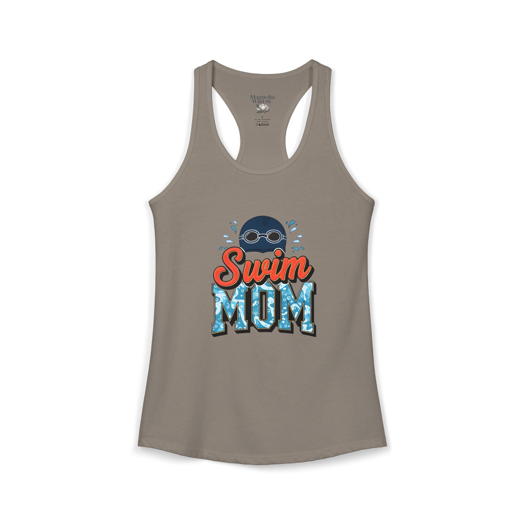 Swim Mom Racerback Tank – Personalized Name & Number Option | Lightweight Women’s Swim Tank Top - Magnolia Wild SC