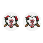 Soccer Mom Car Coasters – 2 Pack Ceramic Absorbent Cup Holder Inserts with Cork Base - Magnolia Wild SC
