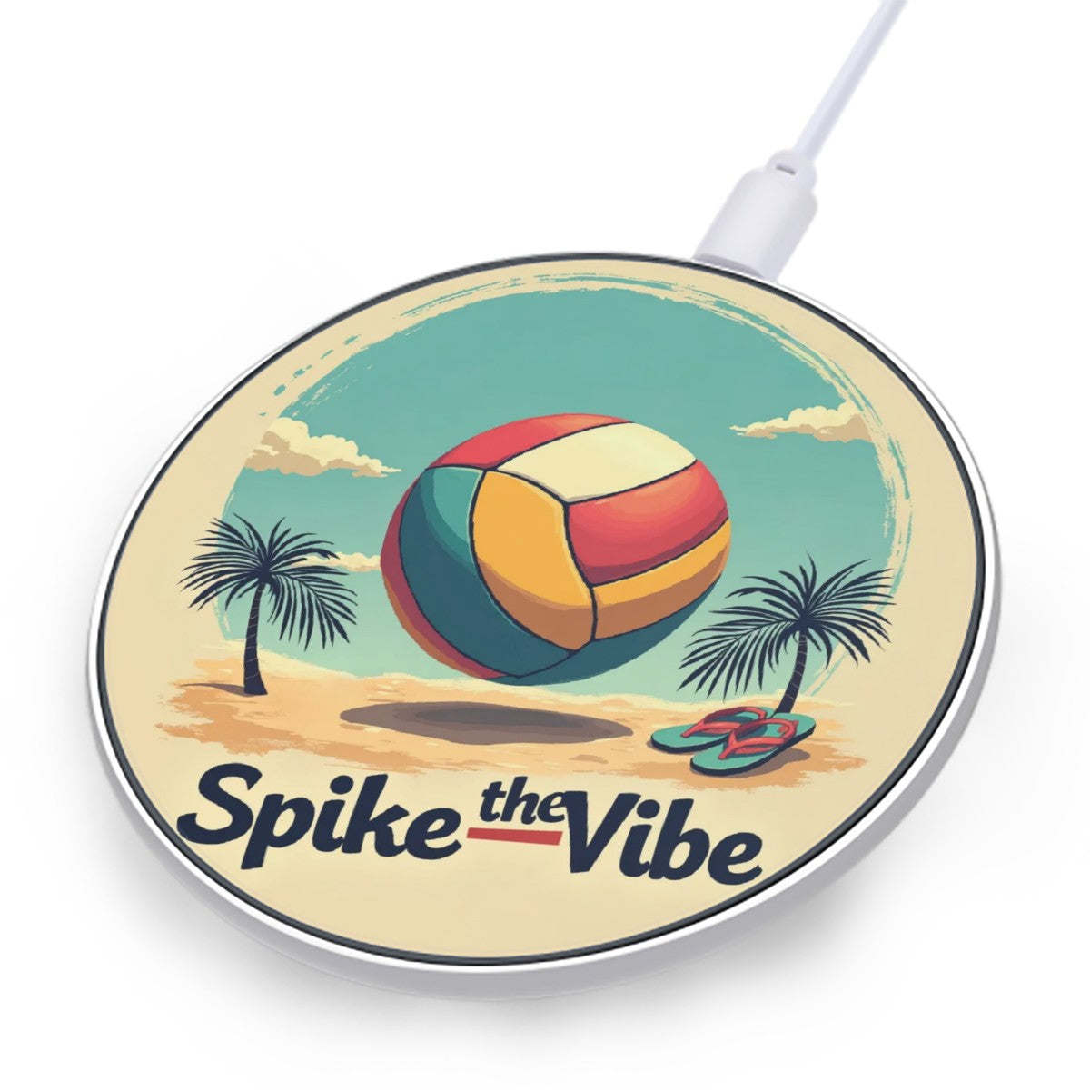 Beach Volleyball Wireless Charging Pad - Fast and Stylish Wireless Charger - Magnolia Wild SC