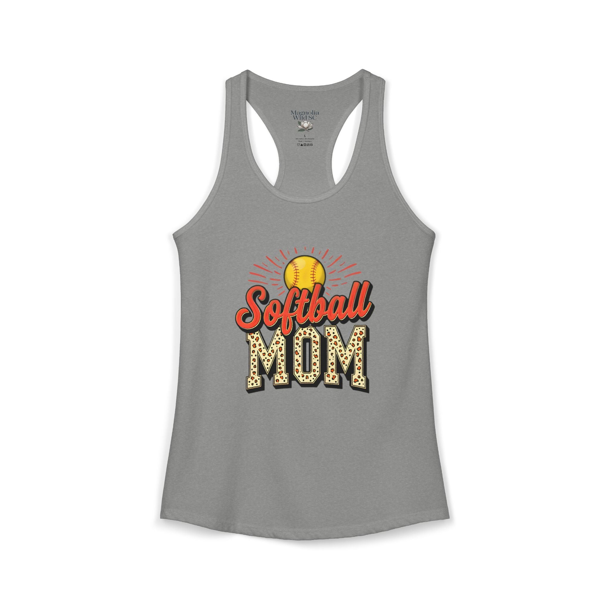 Softball Mom Racerback Tank – Personalized Name & Number Option - Magnolia Wild SC