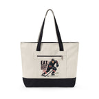 Personalized Zippered Hockey Tote — ‘Eat. Sleep. Hockey. Repeat.’ Canvas Bag for Players & Fans - Magnolia Wild SC