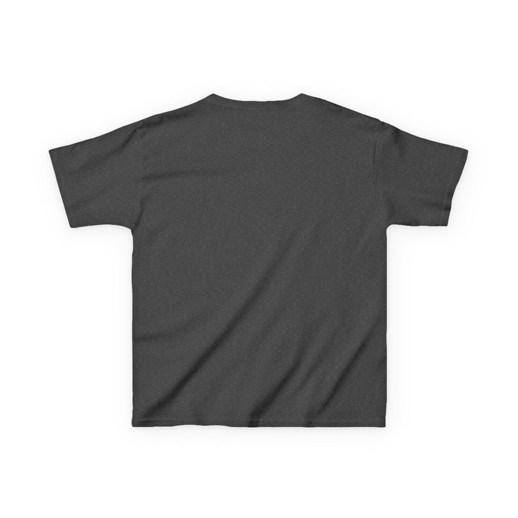 Gray t-shirt with text on the back against a white background