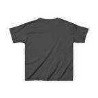 Gray t-shirt with text on the back against a white background