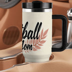 Elegant Football Mom 40oz Insulated Tumbler with Handle and Straw - Magnolia Wild SC