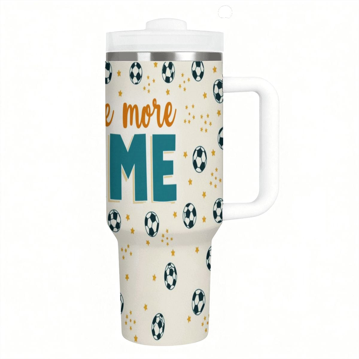 Just One More Game 40oz Soccer Tumbler with Handle and Straw (Made in USA) - Magnolia Wild SC
