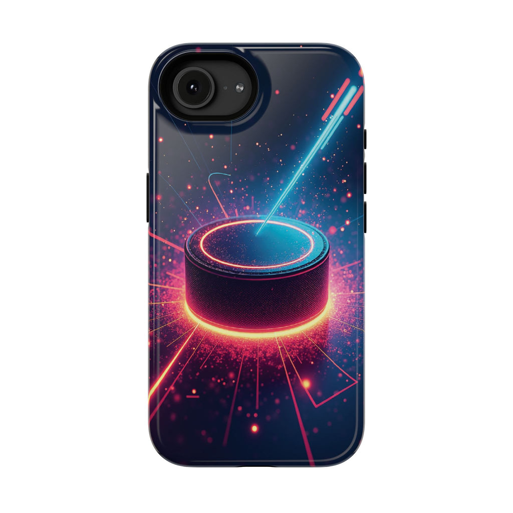 Neon Laser Hockey Puck Impact-Resistant Phone Case - Magnolia Wild SC