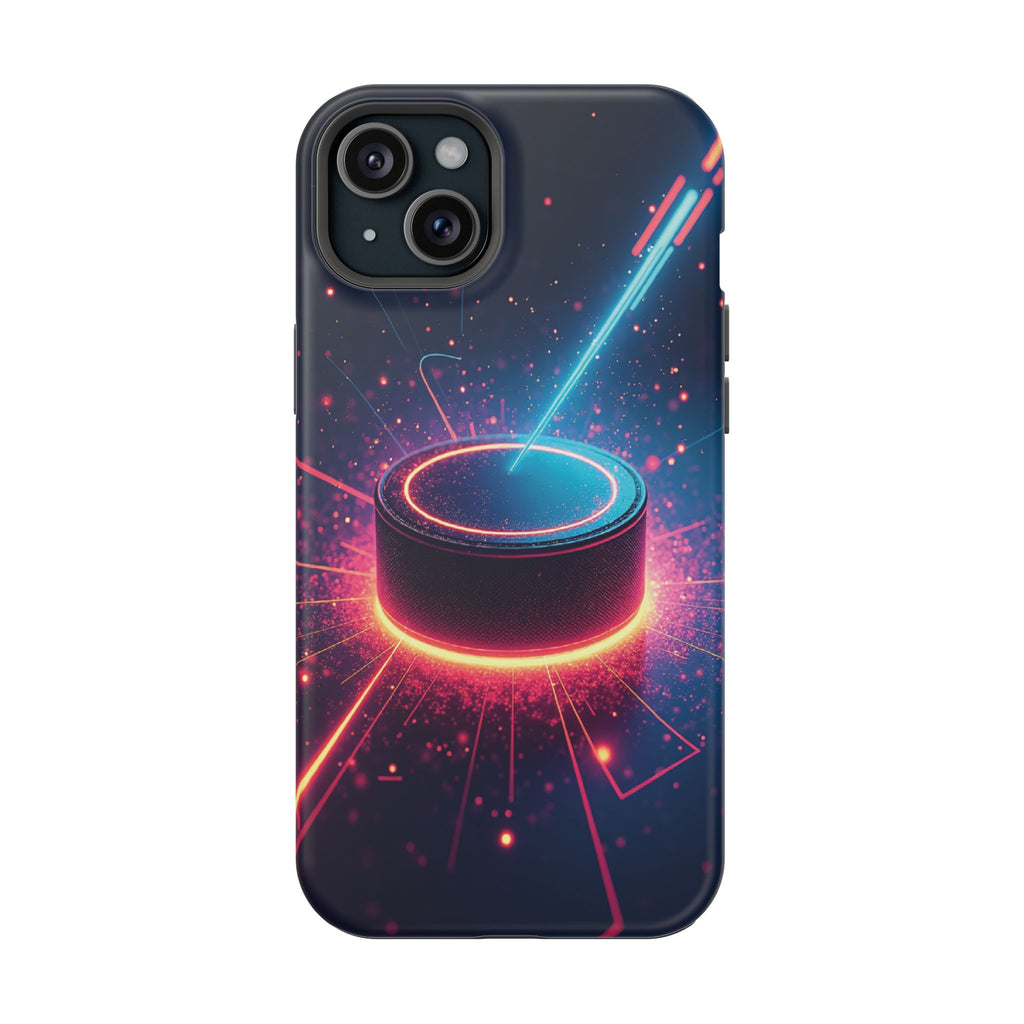 Neon Laser Hockey Puck Impact-Resistant Phone Case - Magnolia Wild SC