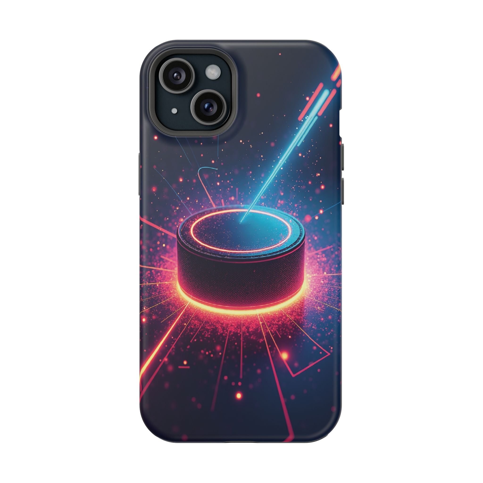 Neon Laser Hockey Puck Impact-Resistant Phone Case - Magnolia Wild SC