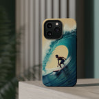 Surfer Riding a Wave iPhone Case — Magnetic Impact-Resistant - Magnolia Wild SC