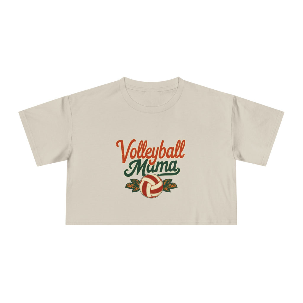 Volleyball Mama Crop Tee | Retro Volleyball Graphic, Mom Sports Top - Magnolia Wild SC