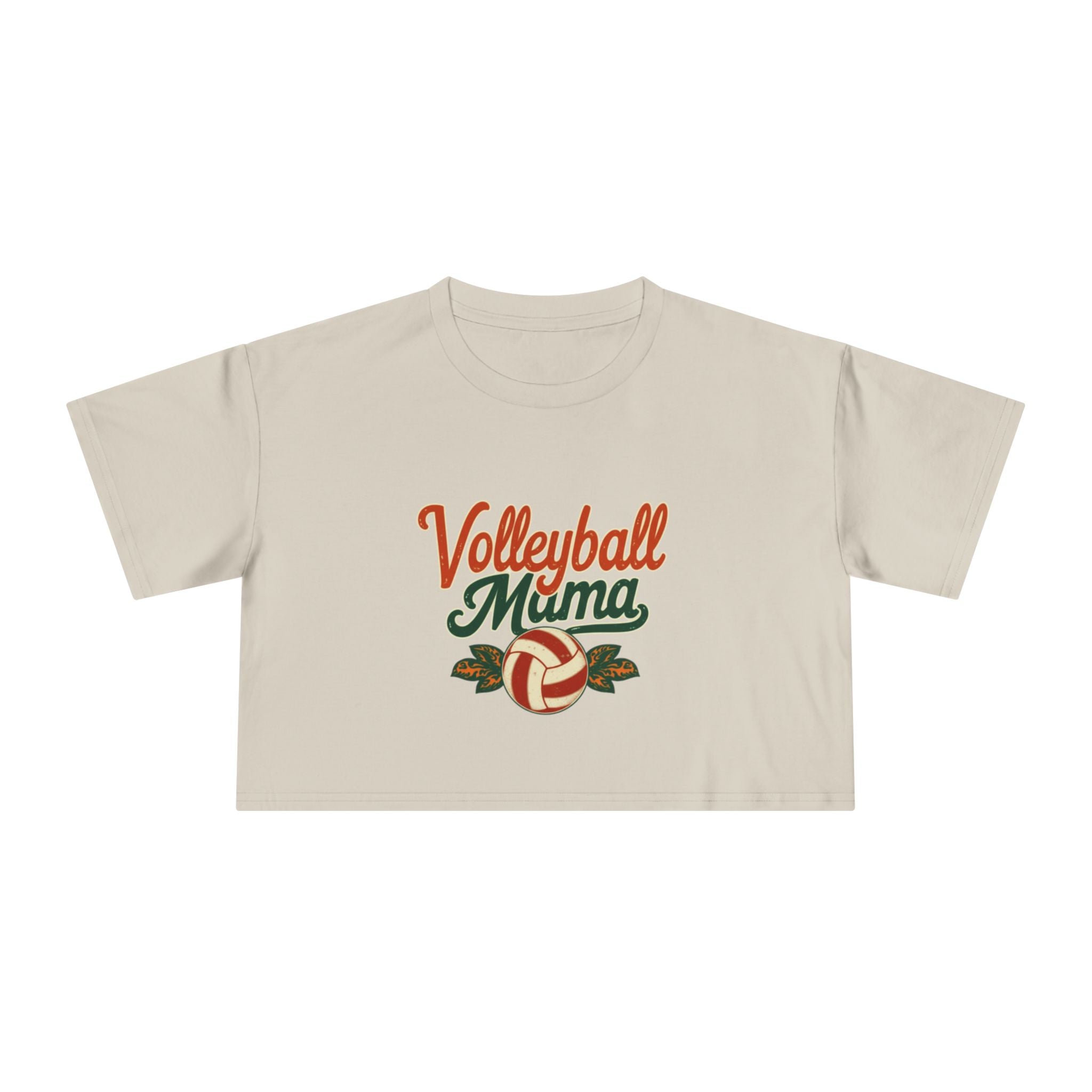 Volleyball Mama Crop Tee | Retro Volleyball Graphic, Mom Sports Top - Magnolia Wild SC