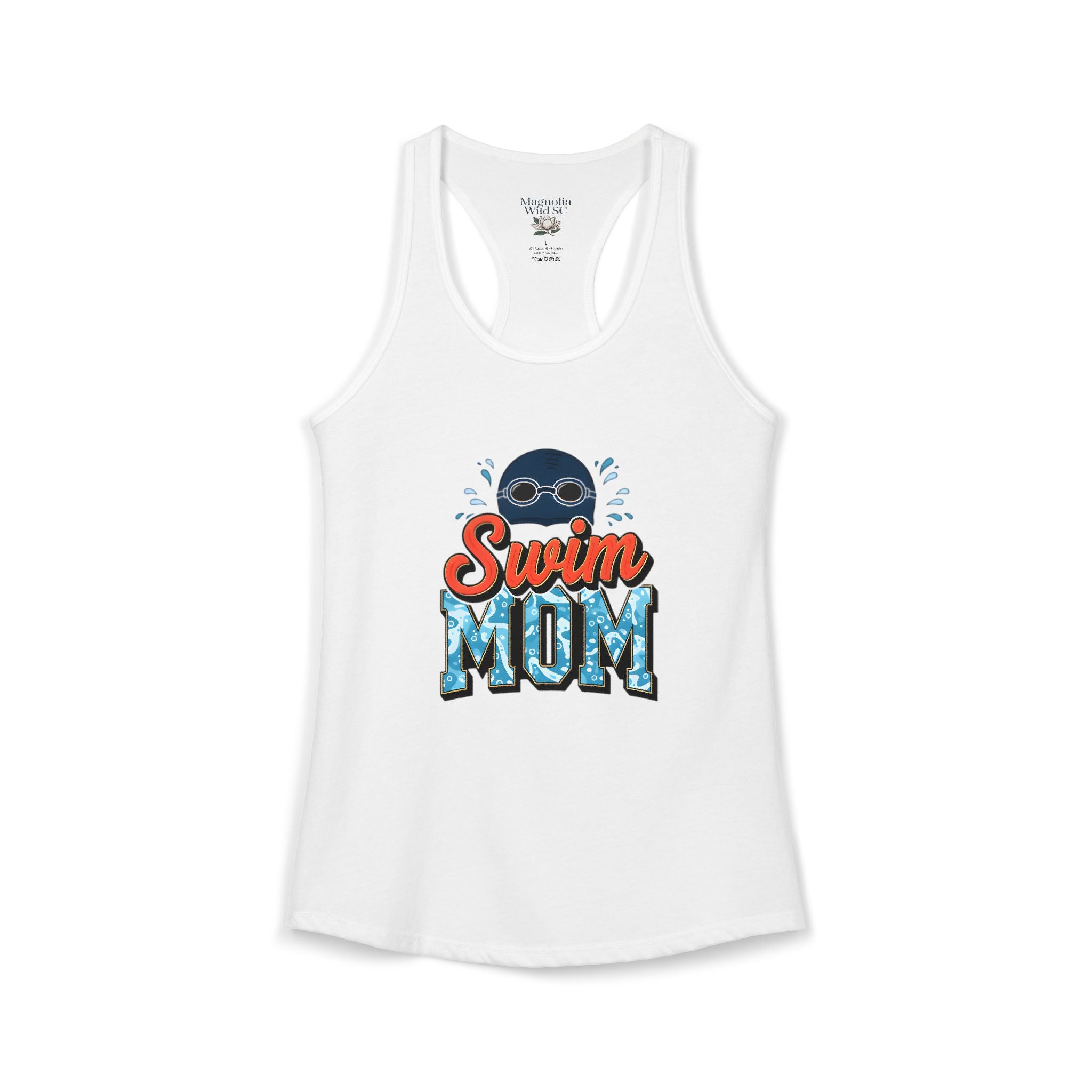Swim Mom Racerback Tank – Personalized Name & Number Option | Lightweight Women’s Swim Tank Top - Magnolia Wild SC