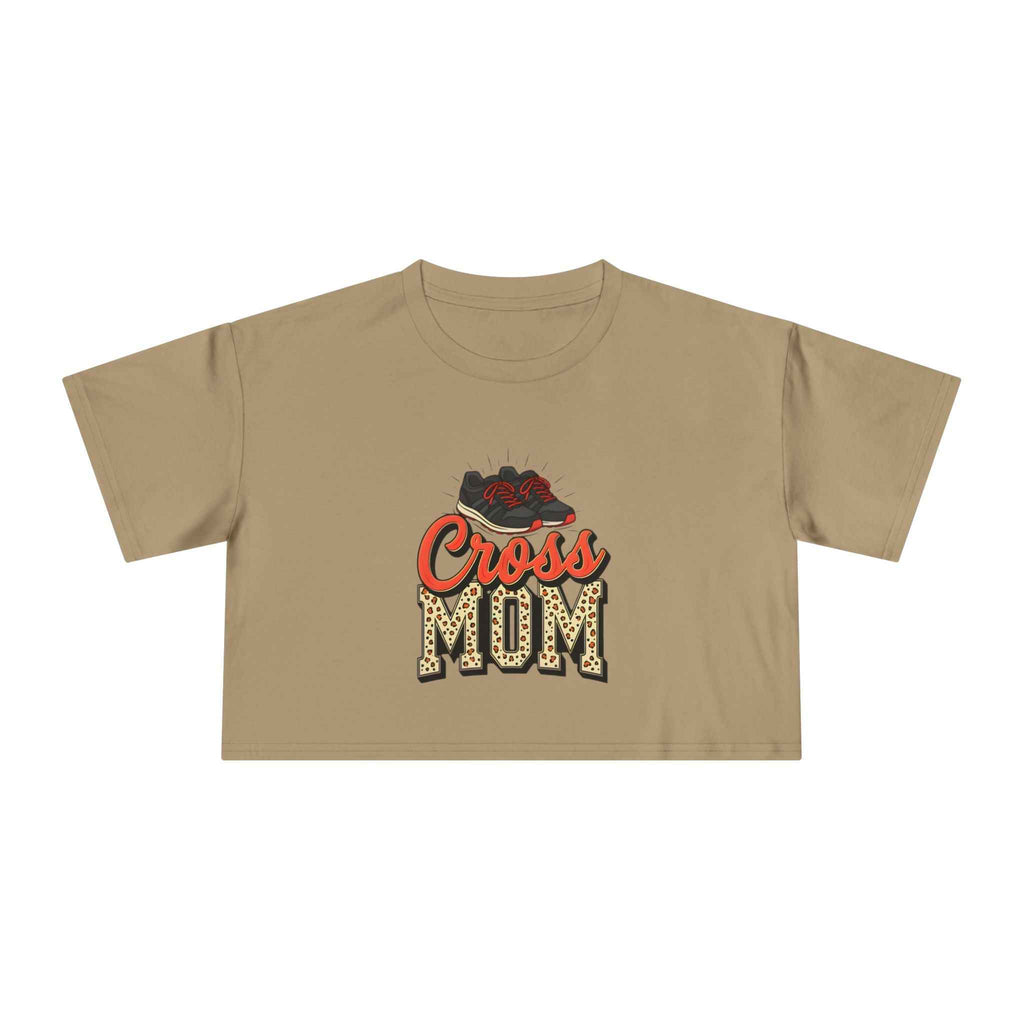 Cross Country Mom Cheetah Print Women's Crop Tee