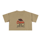 Cross Country Mom Cheetah Print Women's Crop Tee