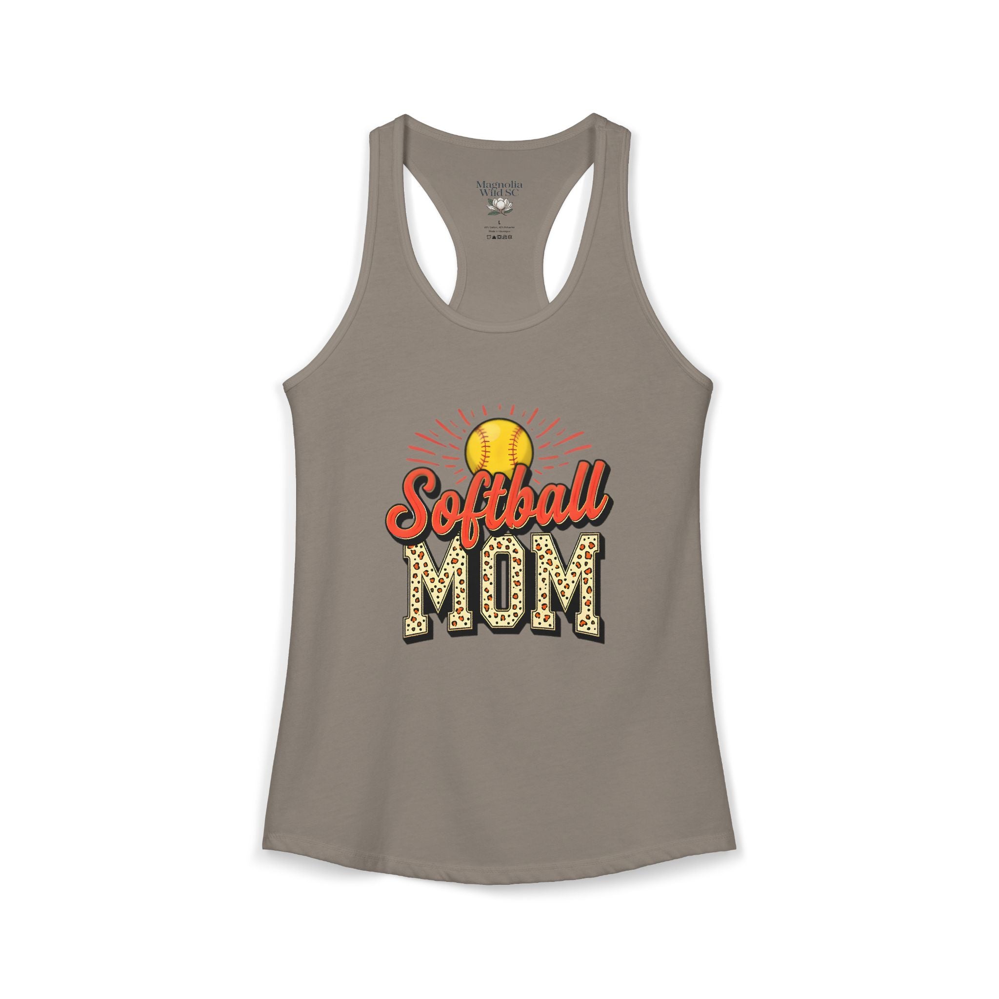 Softball Mom Racerback Tank – Personalized Name & Number Option - Magnolia Wild SC