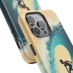 Surfer Riding a Wave iPhone Case — Magnetic Impact-Resistant - Magnolia Wild SC
