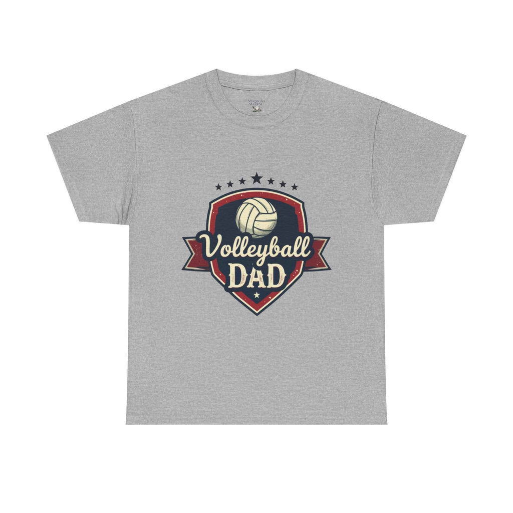 Retro Badge Style: The Vintage Volleyball Dad Shield Tee