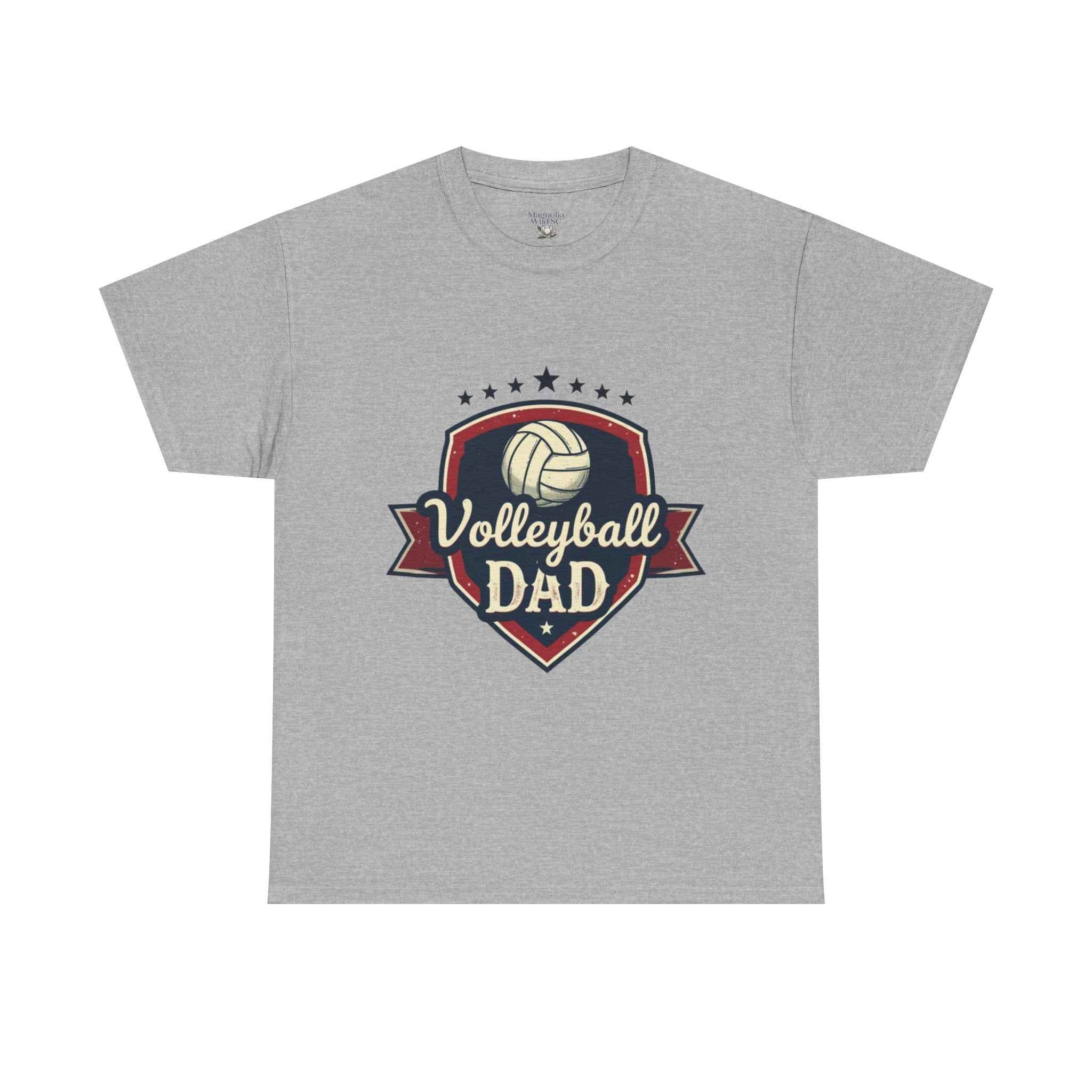 Retro Badge Style: The Vintage Volleyball Dad Shield Tee