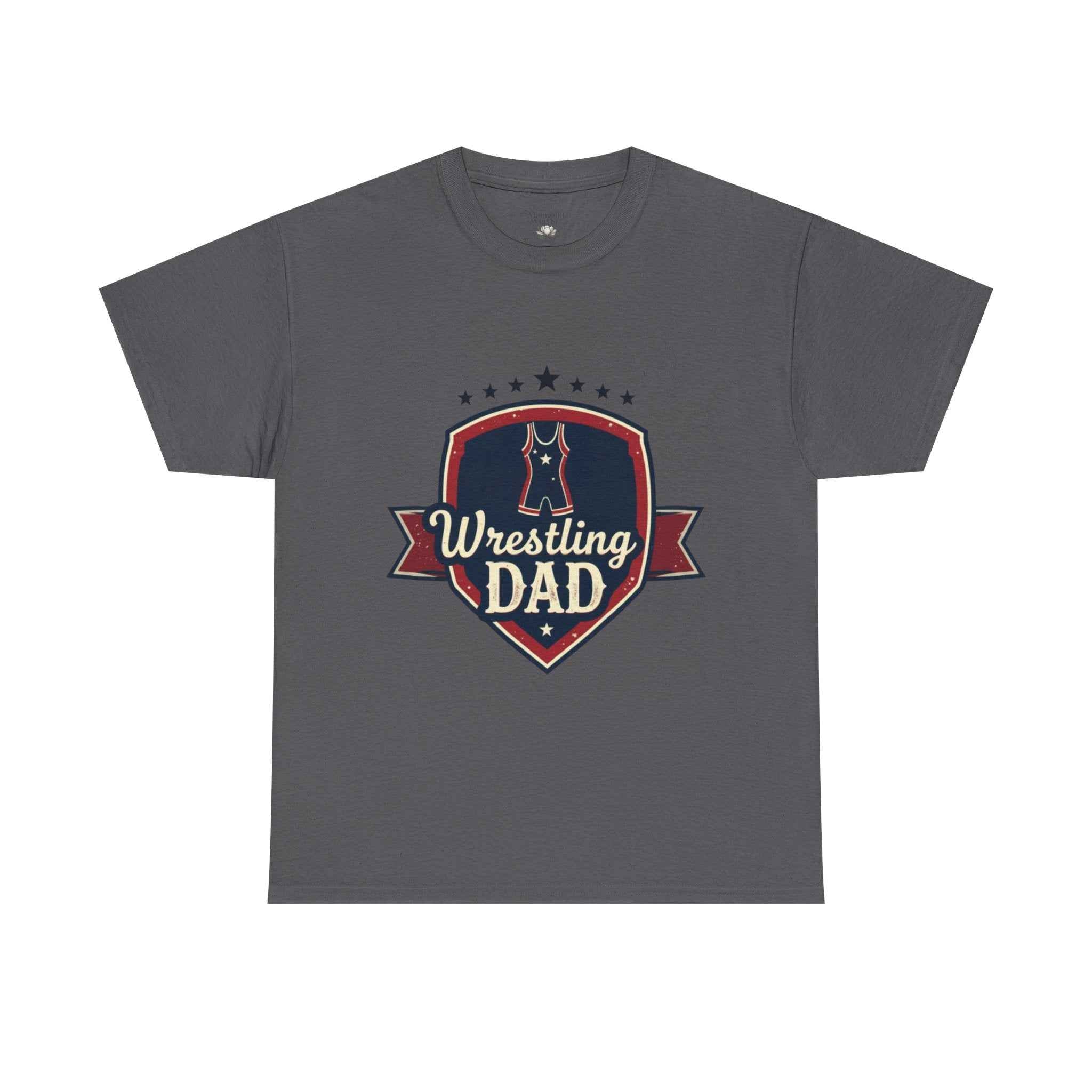 Retro Badge Style: The Vintage Wrestling Dad Shield Tee