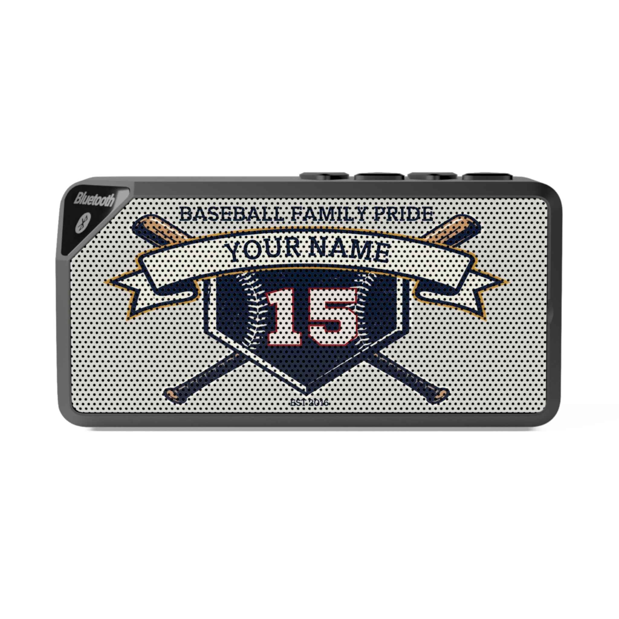 Personalized Baseball Family Bluetooth Speaker — Custom Family Name Wireless Speaker