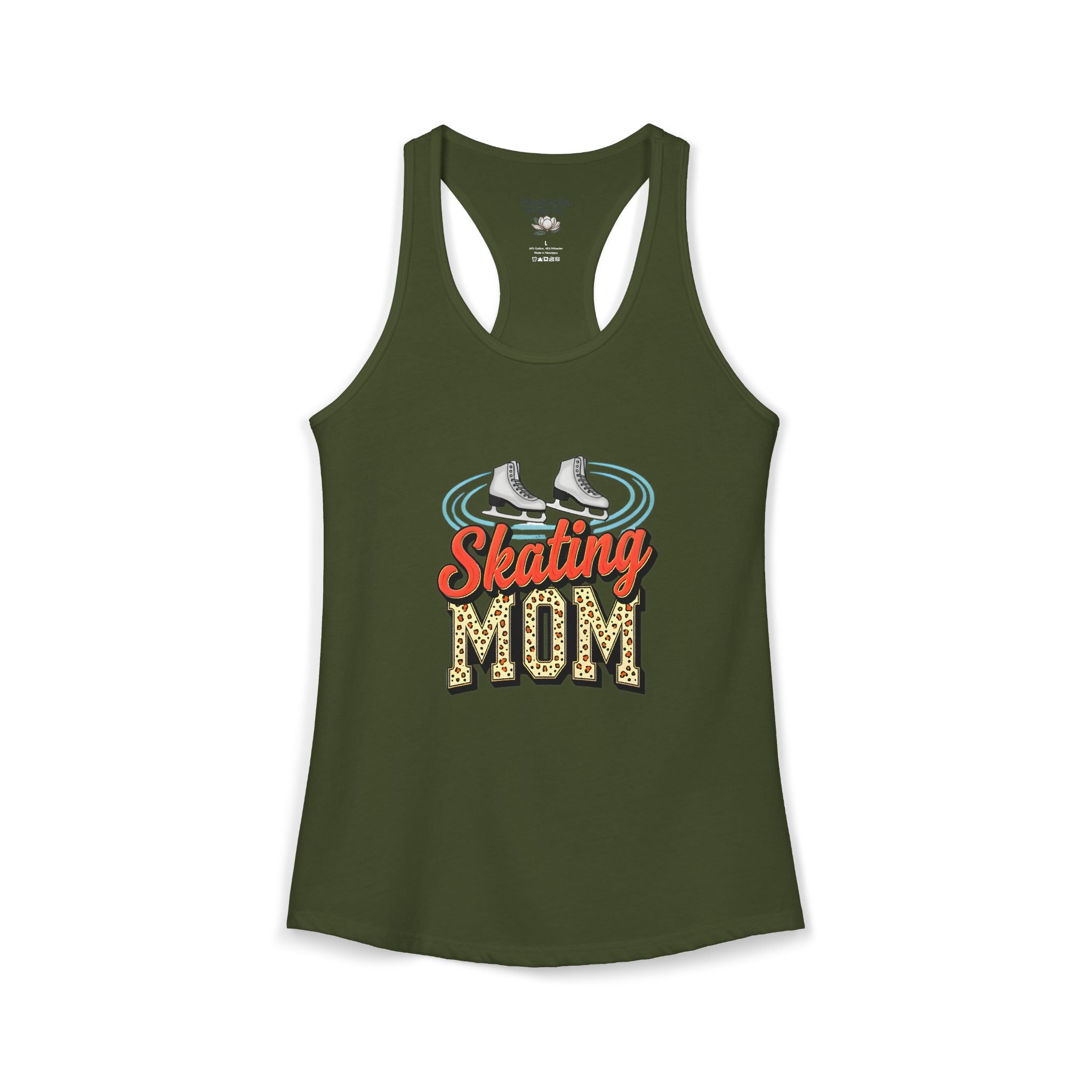 Figure Skating Mom Racerback Tank – Personalized Name & Number Option | Lightweight Women’s Figure Skating Tank Top - Magnolia Wild SC