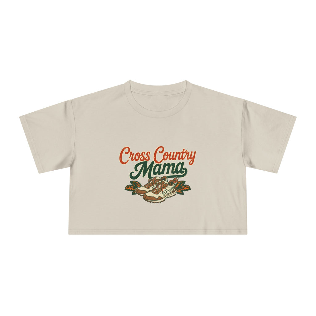 Cross Country Mama Crop Tee | Retro Cross Country Graphic, Mom Sports Top - Magnolia Wild SC