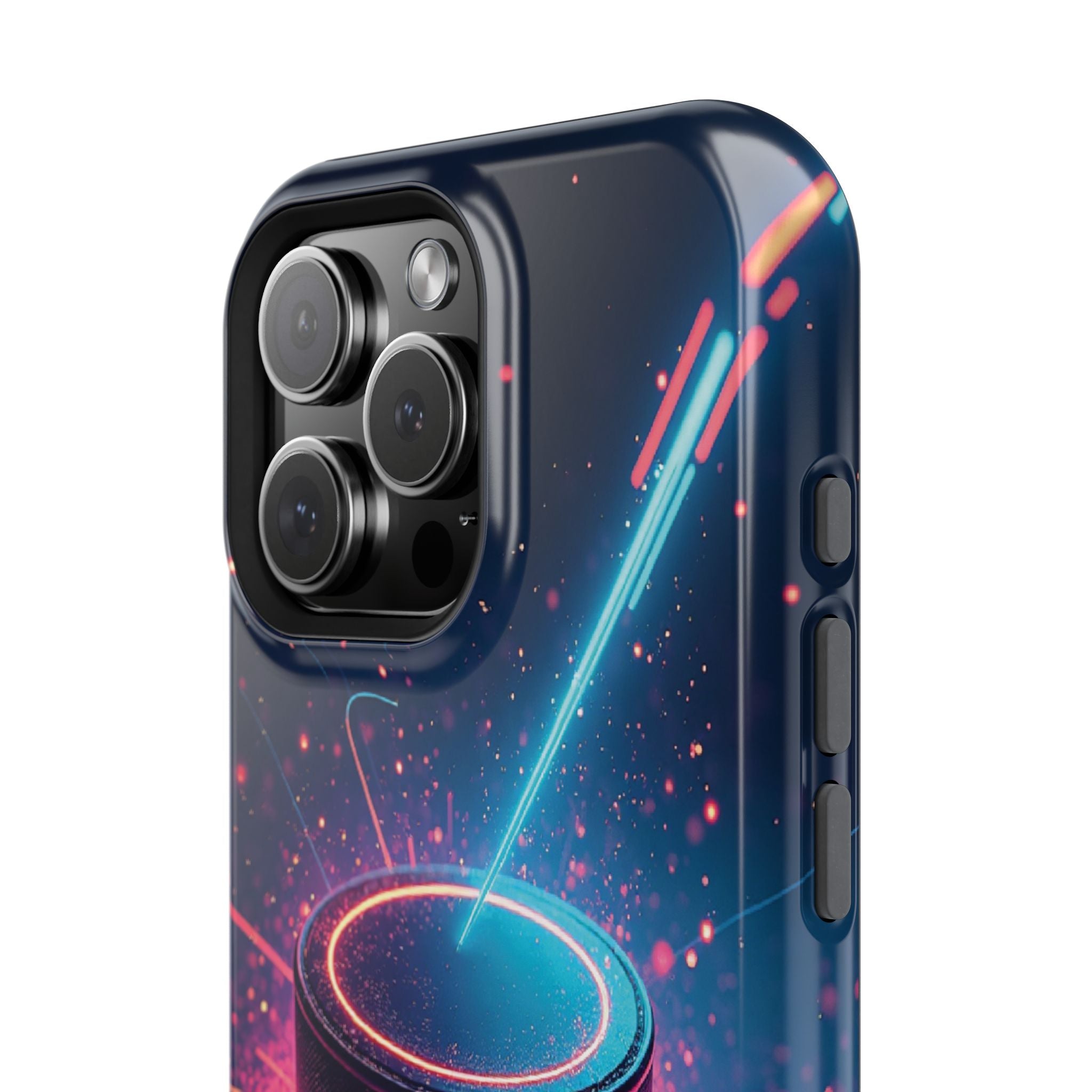 Neon Laser Hockey Puck Impact-Resistant Phone Case - Magnolia Wild SC