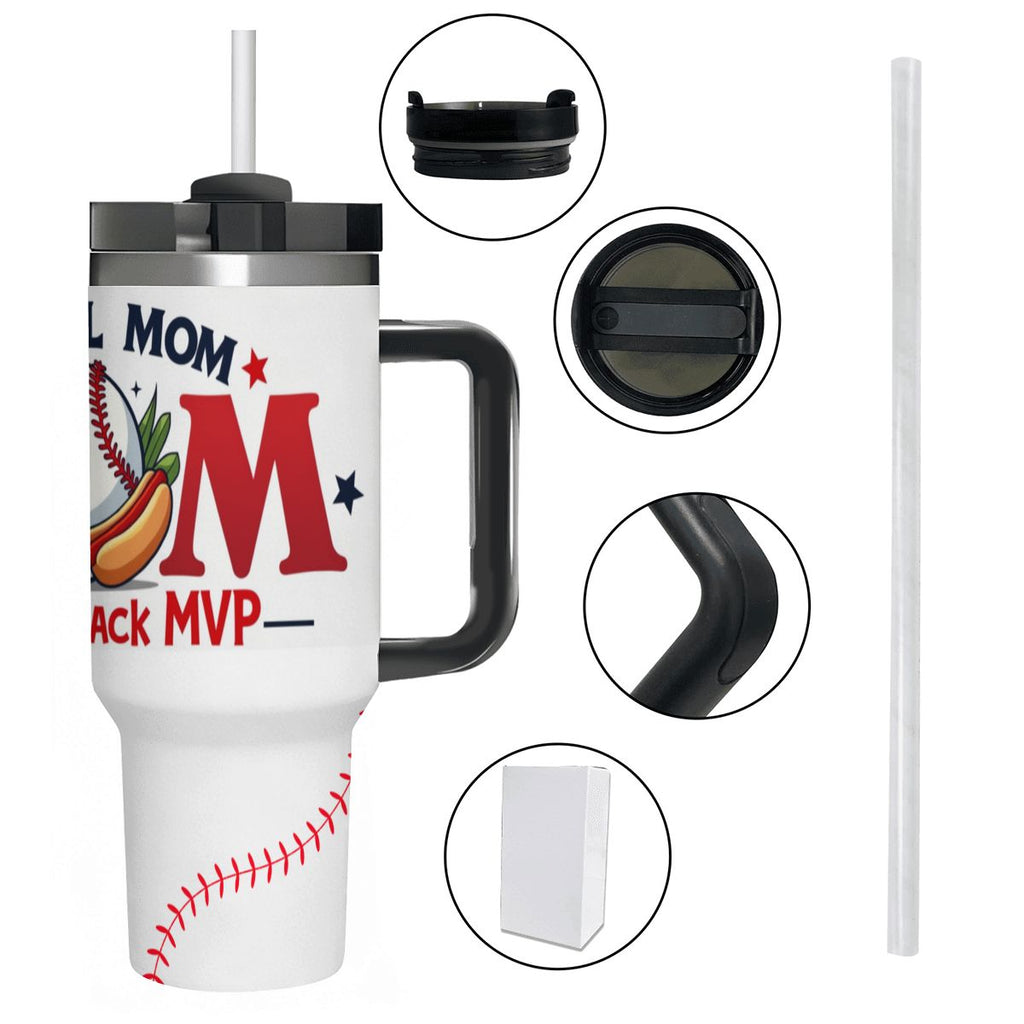 The "Snack Shack MVP" 40oz Baseball Mom Tumbler - Magnolia Wild SC