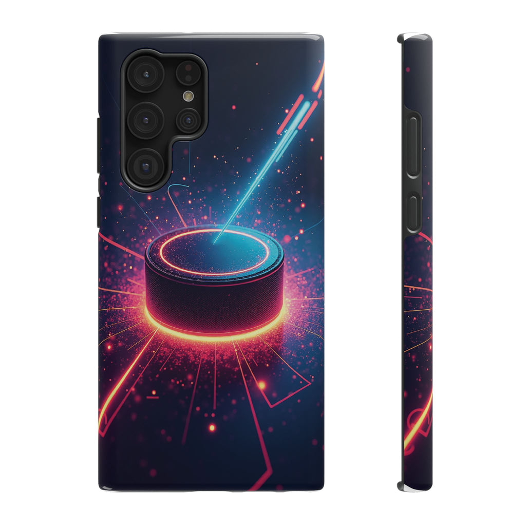 Neon Laser Hockey Puck Impact-Resistant Phone Case - Magnolia Wild SC