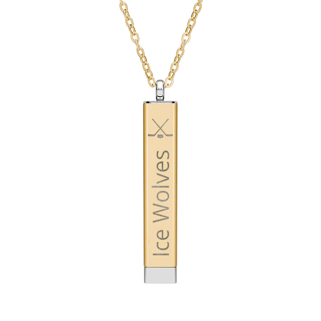 Personalizable Hockey Sliding Bar Necklace Engraved Necklace | Hidden Message