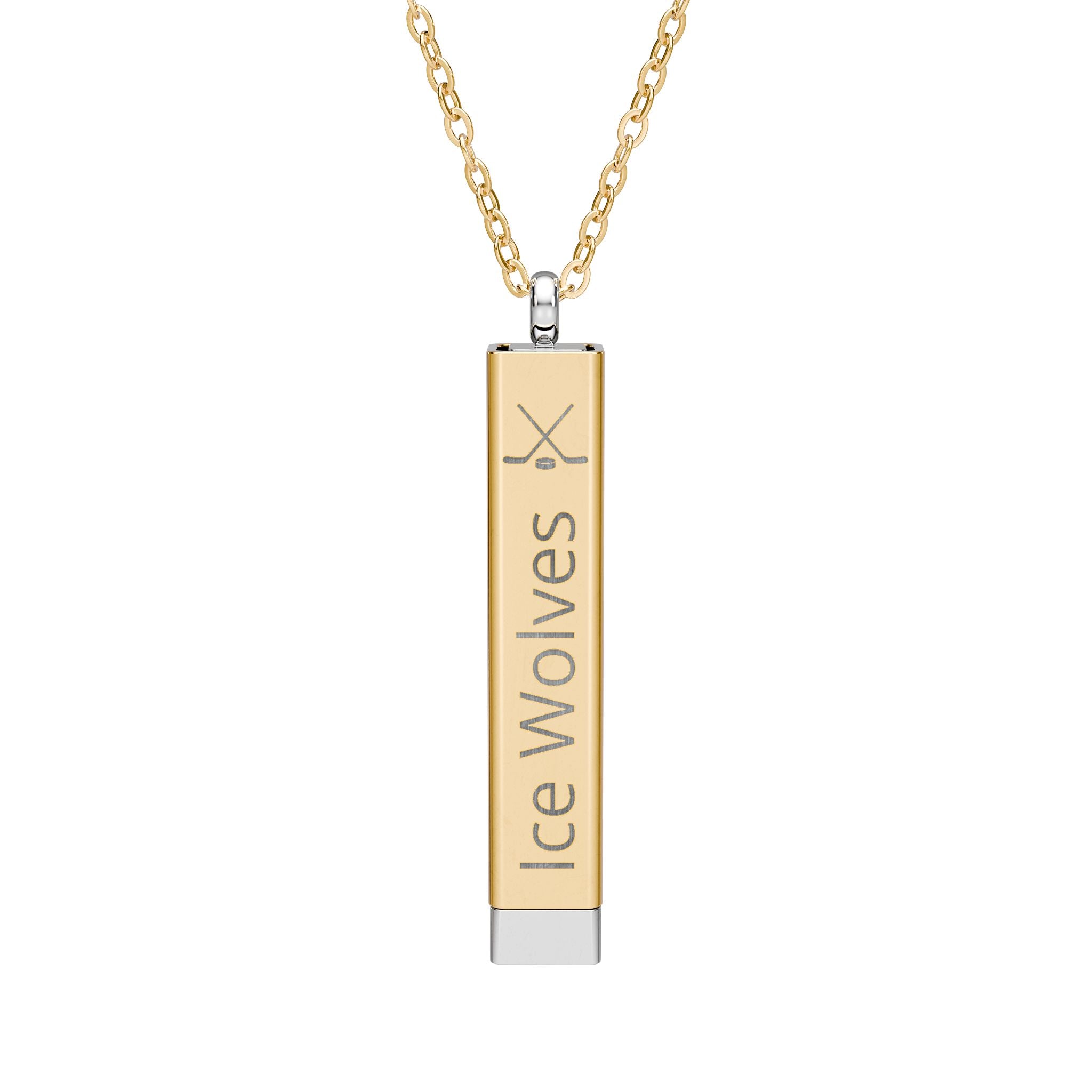 Personalizable Hockey Sliding Bar Necklace Engraved Necklace | Hidden Message