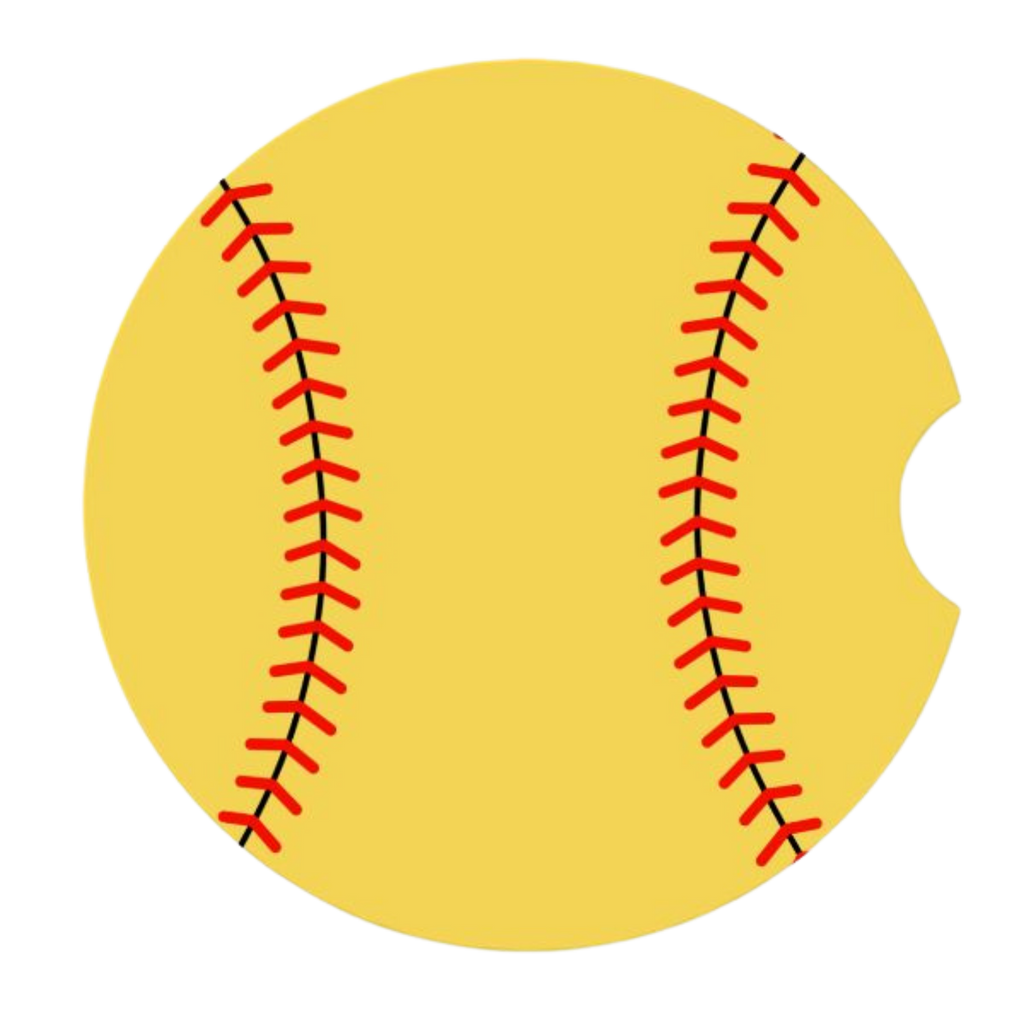 Sports Ball Car Coasters – Choose Your Sport (2-Pack Absorbent Ceramic Cup Holder Protectors with Cork Base) - Magnolia Wild SC