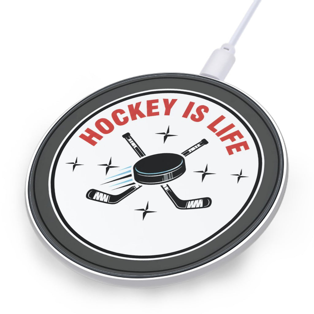 Hockey Is Life Wireless Charging Pad – Fast 10W Compact Charger - Magnolia Wild SC
