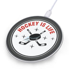 Hockey Is Life Wireless Charging Pad – Fast 10W Compact Charger - Magnolia Wild SC