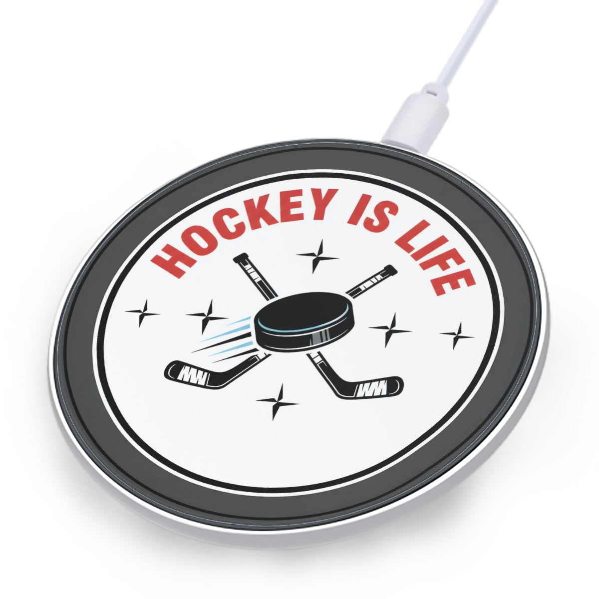 Hockey Is Life Wireless Charging Pad – Fast 10W Compact Charger - Magnolia Wild SC