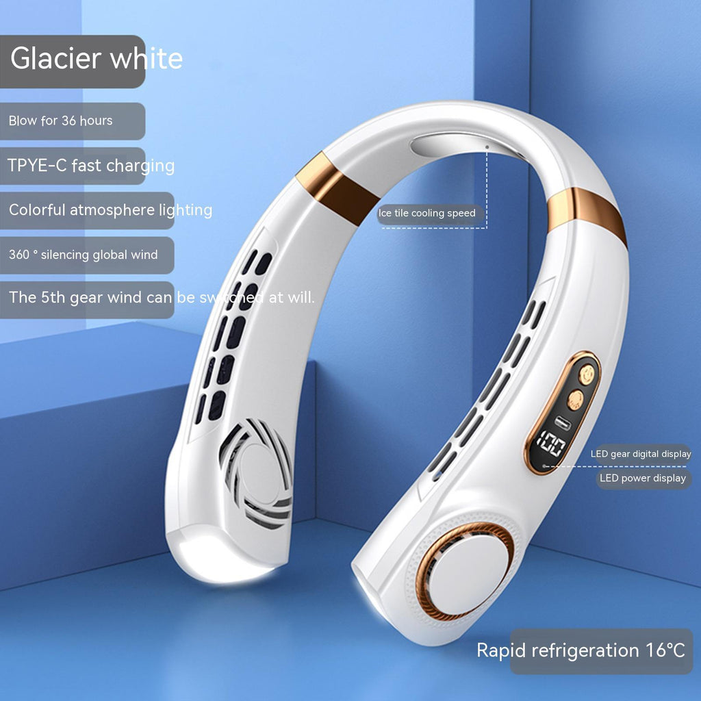 White electronic device with gold accents on a blue background