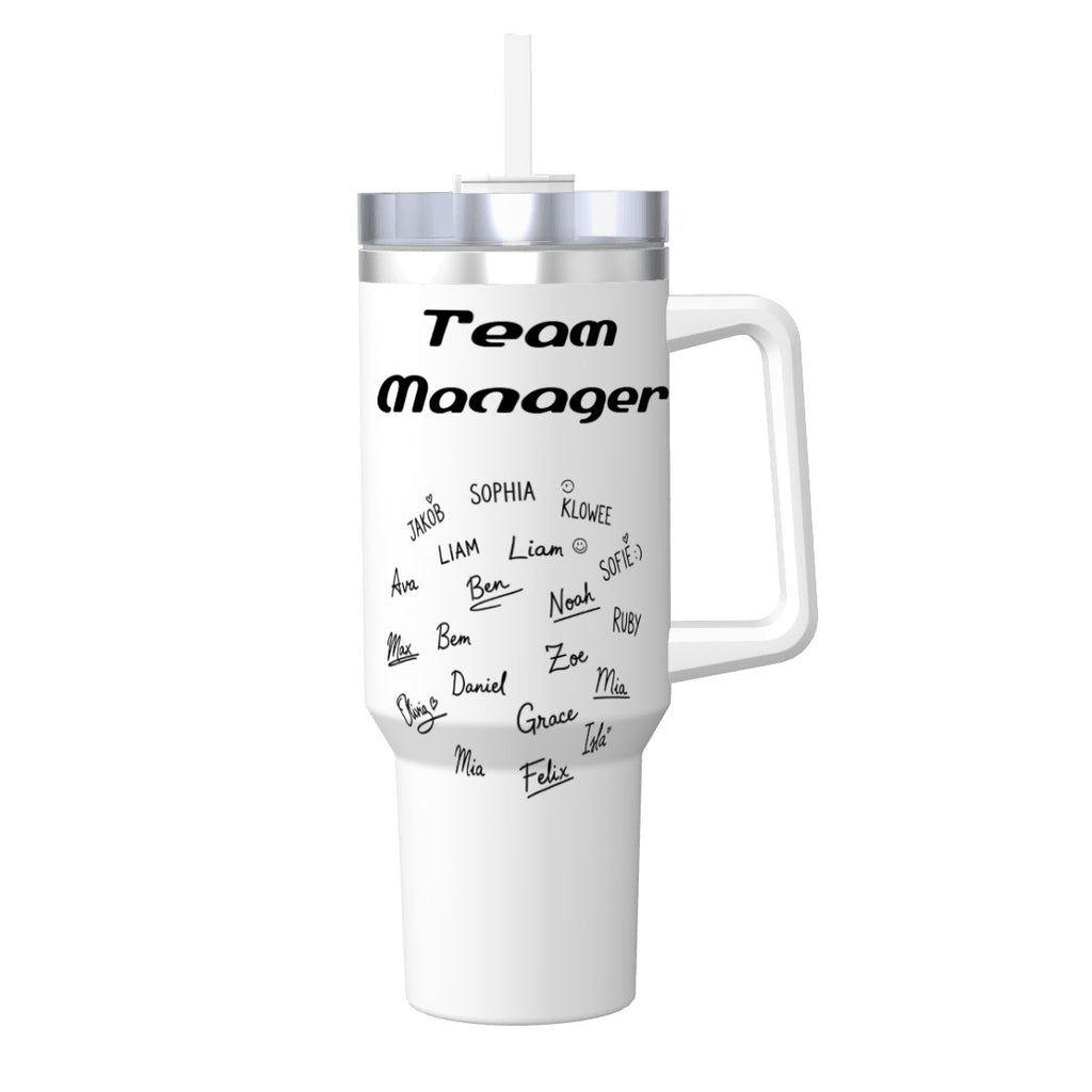 Customizable Team Spirit 40oz Insulated Tumbler with Handle and Straw for Team Manager or Coaches Gifts - Magnolia Wild SC