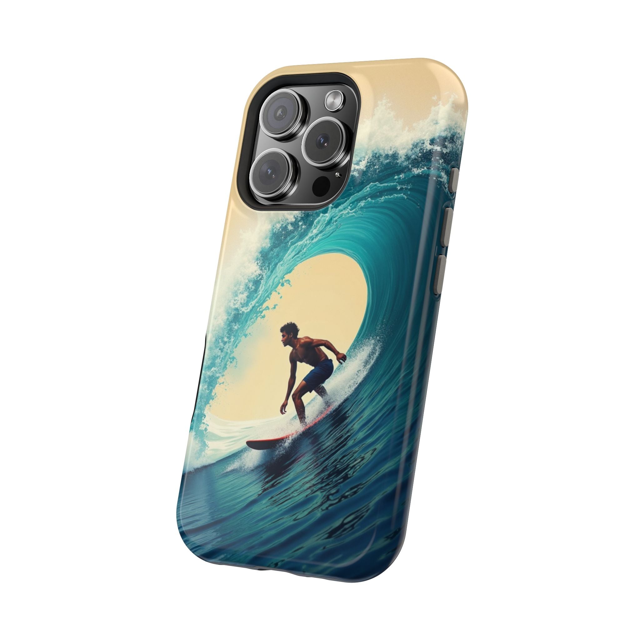 Surfer Riding a Wave iPhone Case — Magnetic Impact-Resistant - Magnolia Wild SC
