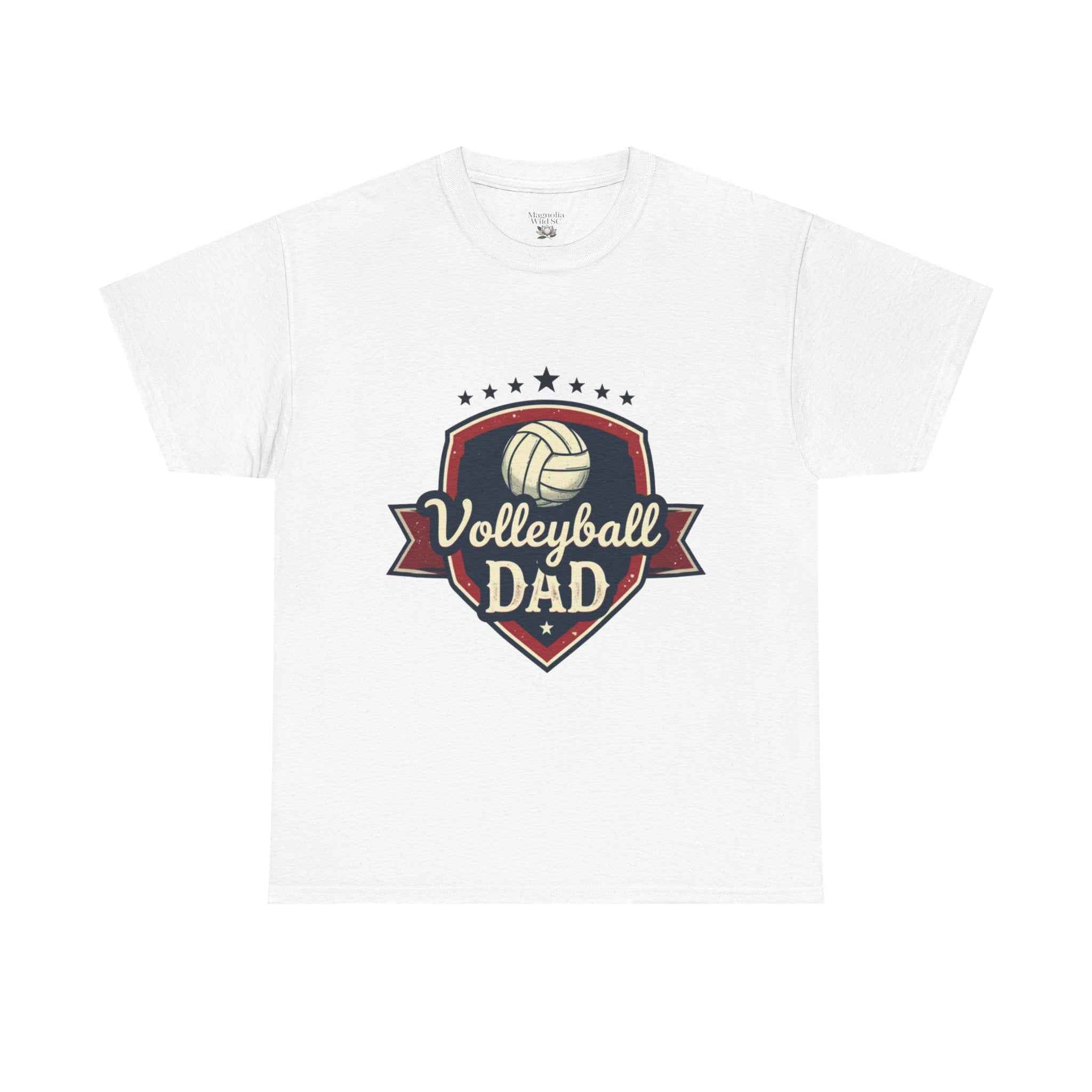 Retro Badge Style: The Vintage Volleyball Dad Shield Tee