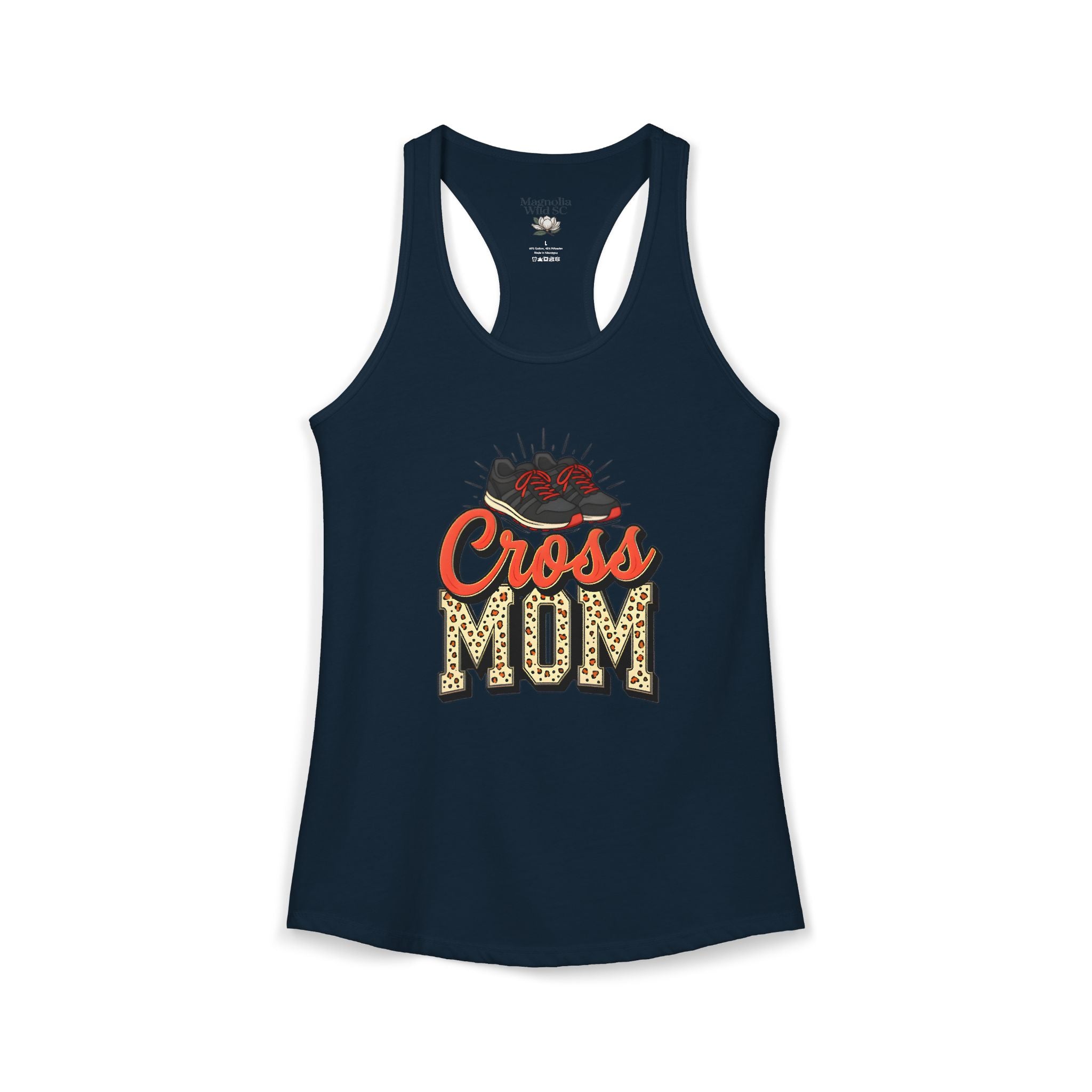 Mom Cross Country Mom Racerback Tank – Personalized Name & Number Option - Magnolia Wild SC